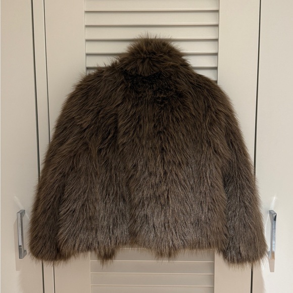 Zara Elegant Brown Teddy Jacket - Picture 4 of 7